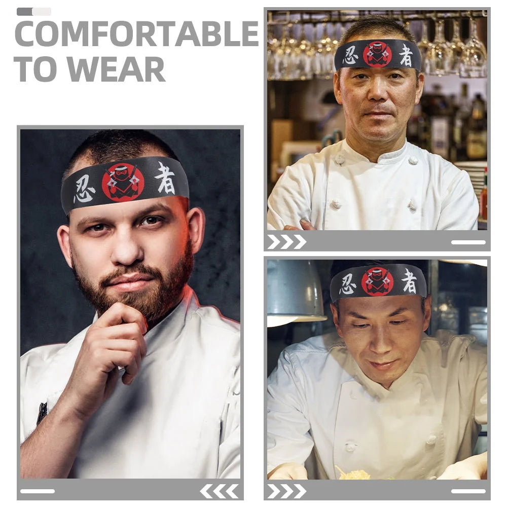 8Pcs Japanese Ninja Karate Headband - Sushi Chef & Martial Arts Bandana