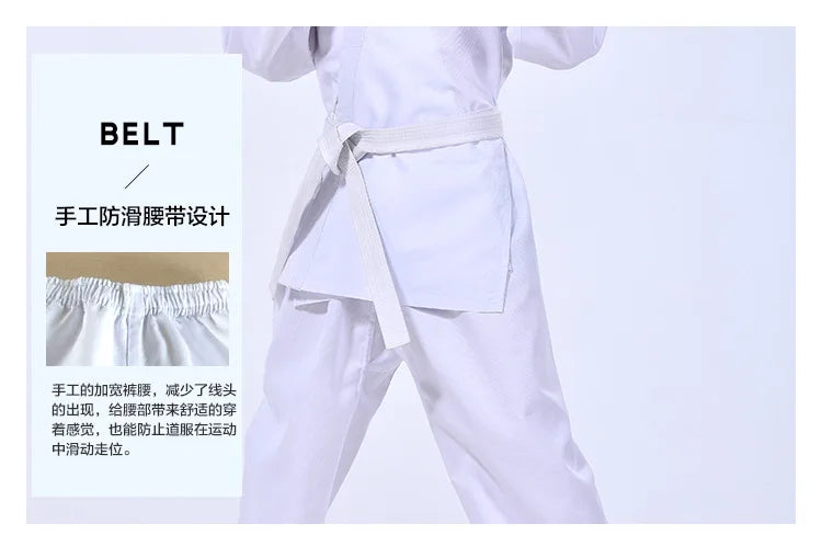Karate Gi for Kids & Adults - Lightweight Martial Arts Uniform with Free Belt, Black/White