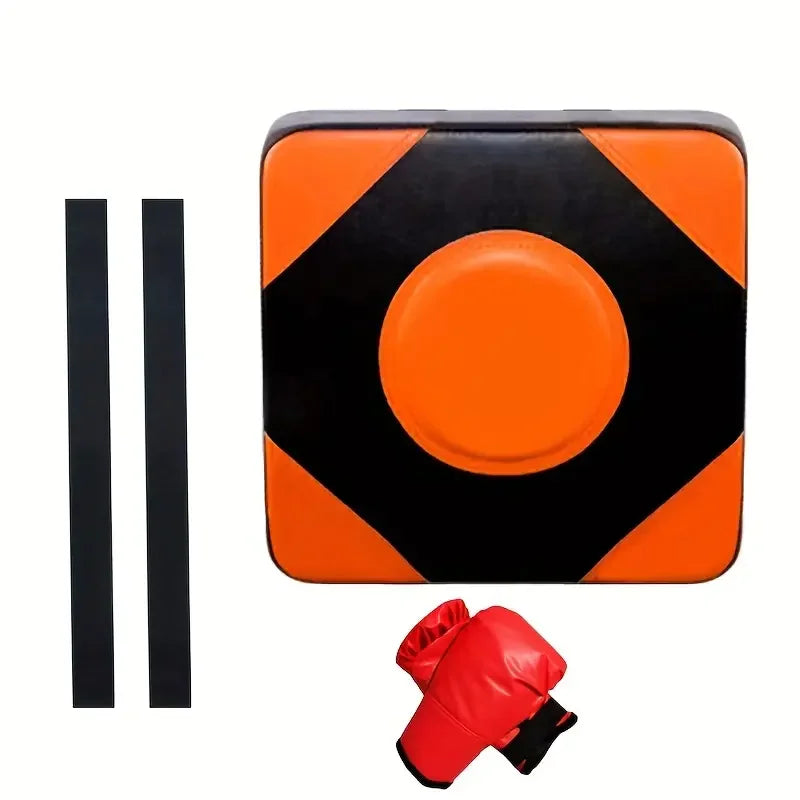 Adjustable Height PU Leather Wall-Mounted Boxing Punching Pad - Square Taekwondo Training Sandbag for Fitness