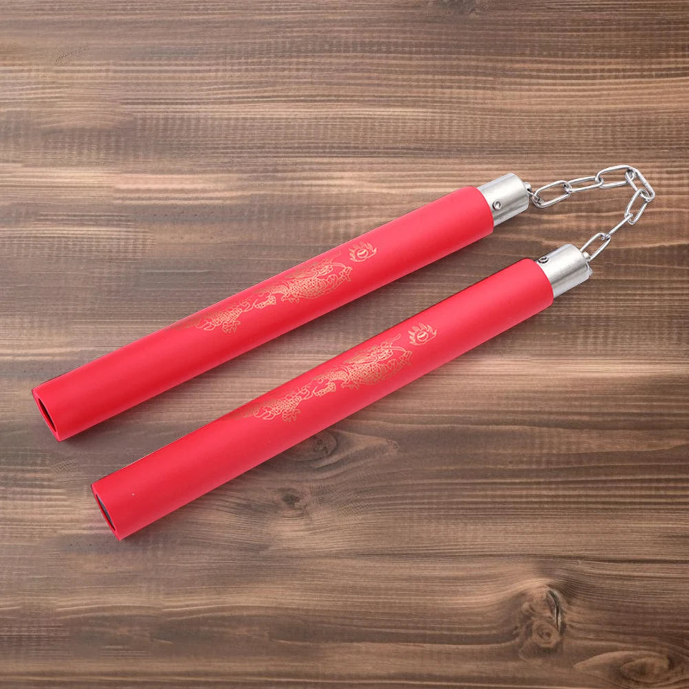 Foam Grip Nunchucks with Chain - Safe Training Nunchaku for Martial Arts Practice & Fitness