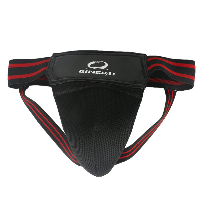 Red/Black Adult Men's MMA Jockstrap - Boxing, Sanda, Taekwondo Groin Protector for Kickboxing Training