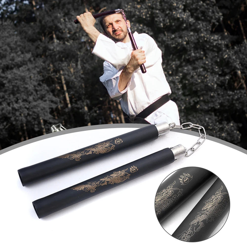 Foam Grip Nunchucks with Chain - Safe Training Nunchaku for Martial Arts Practice & Fitness