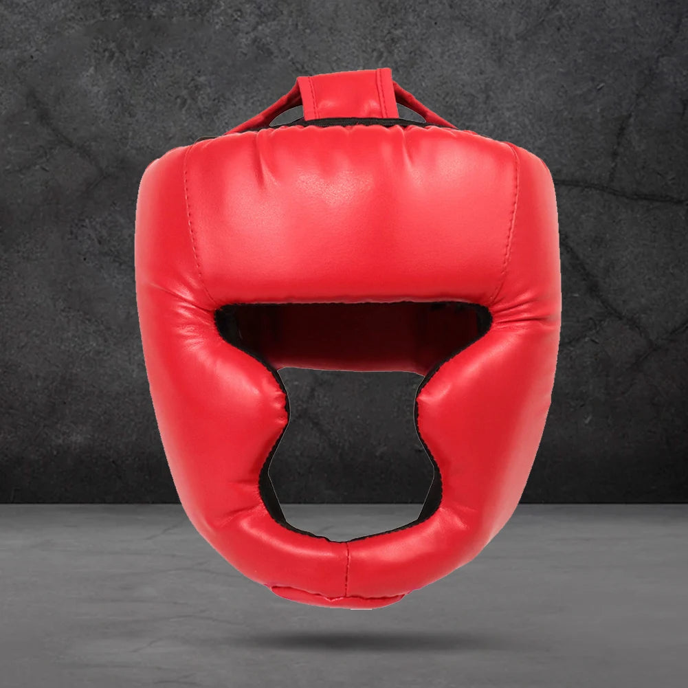 PU Boxing Headgear with Mask for Adults & Kids - Muay Thai, Taekwondo, Wrestling Protective Helmet