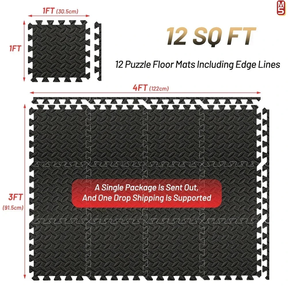 EVA Foam Interlocking Gym Floor Mats - Non-Slip Massage Cushion for Home Gym & Acupressure