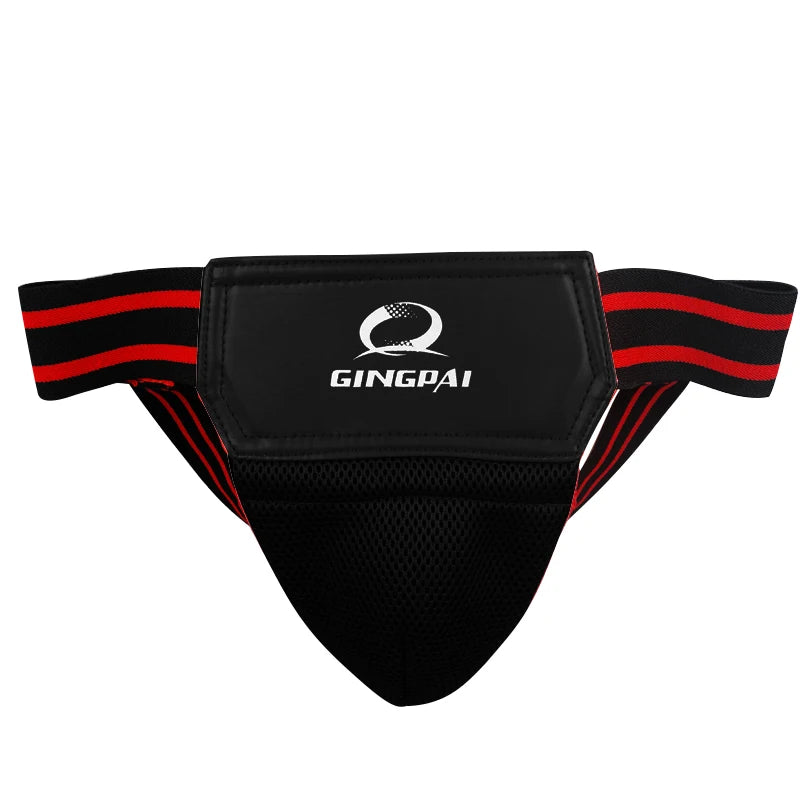 Red/Black Adult Men's MMA Jockstrap - Boxing, Sanda, Taekwondo Groin Protector for Kickboxing Training