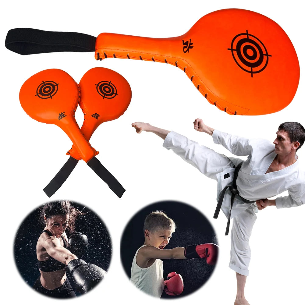 PU Leather Boxing Focus Pads - Wear-Resistant Punching Mitts for MMA, Muay Thai & Kickboxing Training
