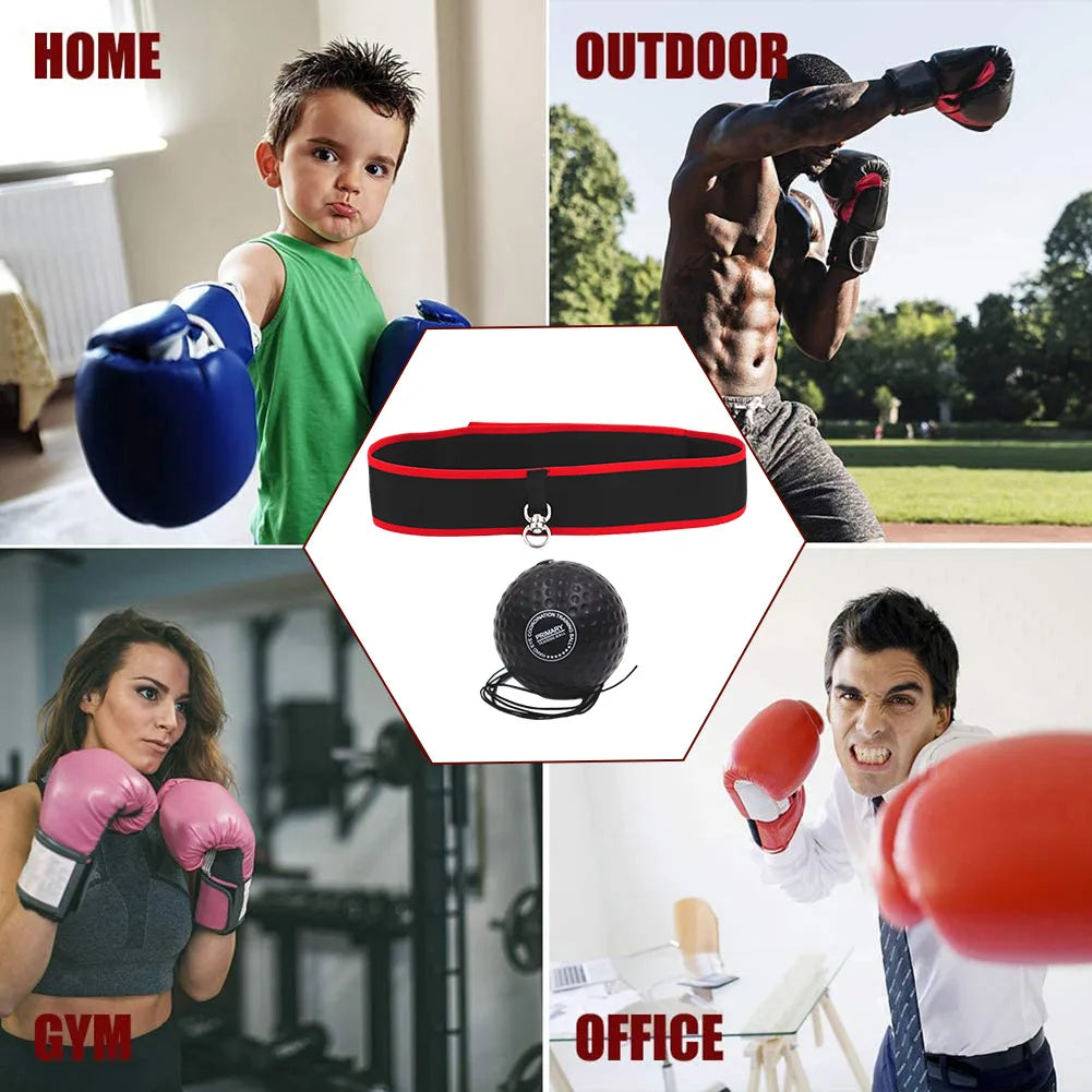 Adjustable Headband Boxing Training Ball - MMA Reflex Ball for Kids & Adults, Improves Speed & Accuracy