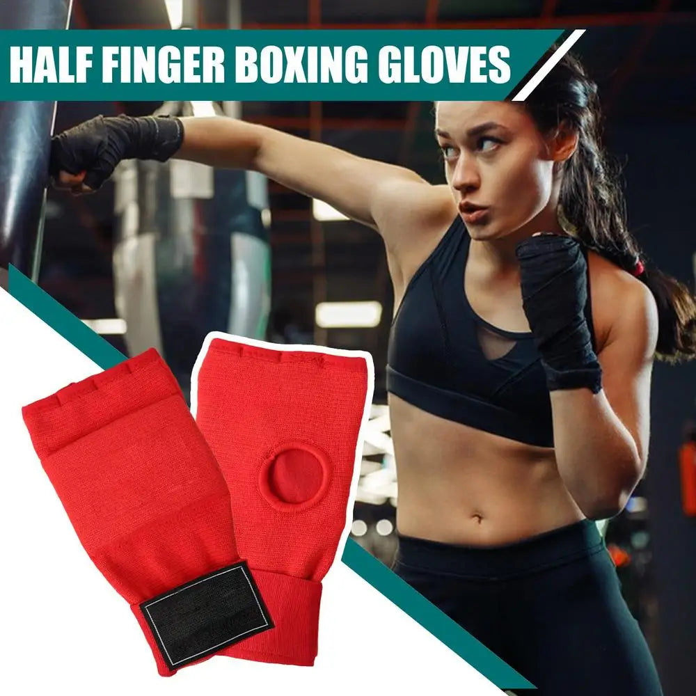 Half Finger Boxing Gloves for Karate, Taekwondo, Muay Thai Training - Adult Workout Gloves