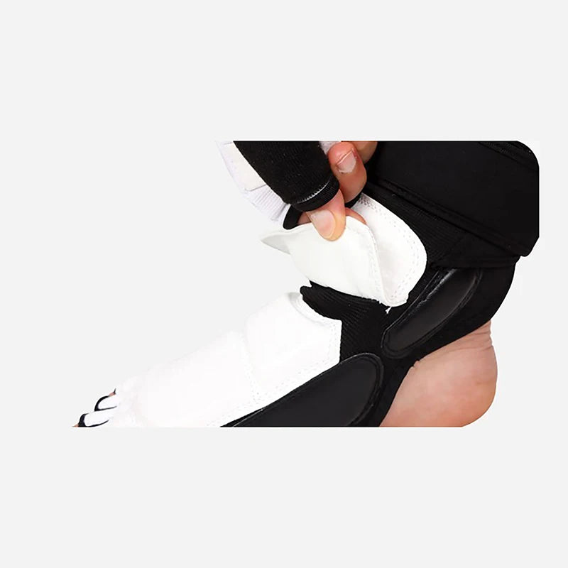 Leather Taekwondo Foot Gloves - Sparring Ankle Protector for Karate, Boxing & Martial Arts, Adult & Kid