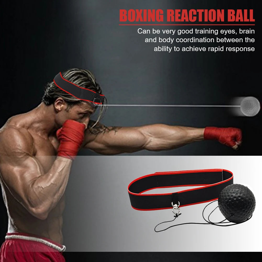 Adjustable Headband Boxing Training Ball - MMA Reflex Ball for Kids & Adults, Improves Speed & Accuracy