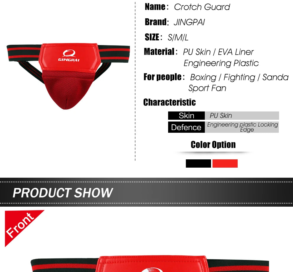 Red/Black Adult Men's MMA Jockstrap - Boxing, Sanda, Taekwondo Groin Protector for Kickboxing Training