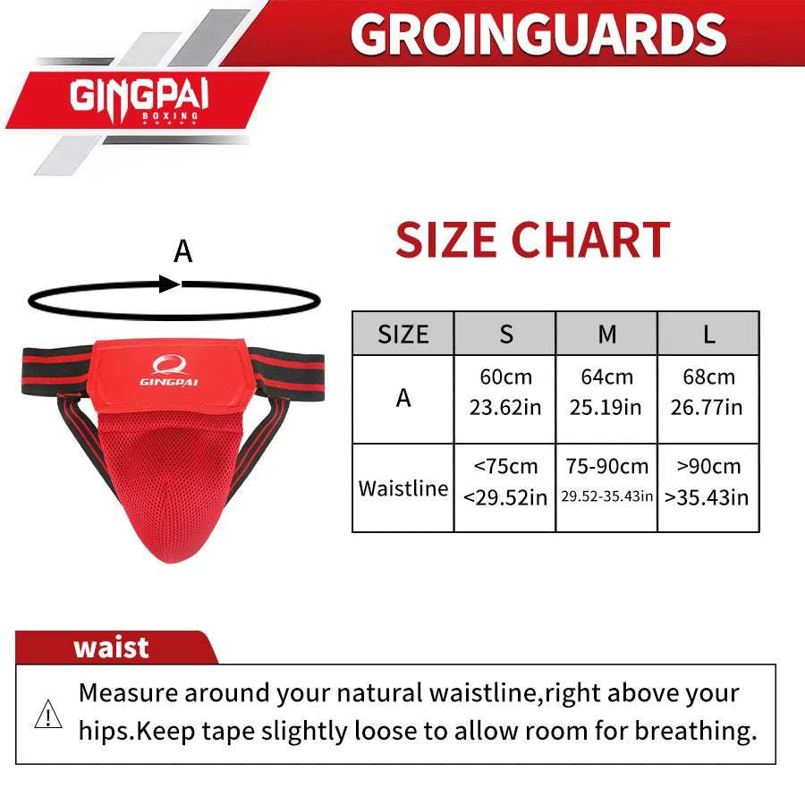 Red/Black Adult Men's MMA Jockstrap - Boxing, Sanda, Taekwondo Groin Protector for Kickboxing Training
