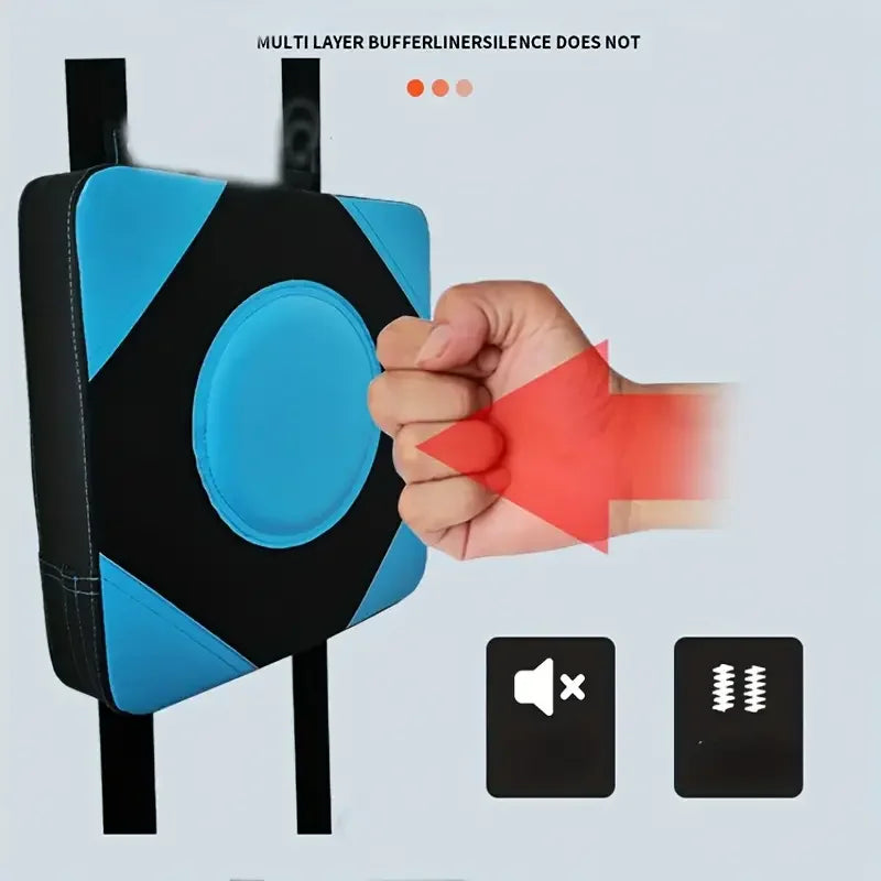 Adjustable Height PU Leather Wall-Mounted Boxing Punching Pad - Square Taekwondo Training Sandbag for Fitness