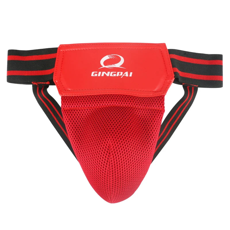 Red/Black Adult Men's MMA Jockstrap - Boxing, Sanda, Taekwondo Groin Protector for Kickboxing Training