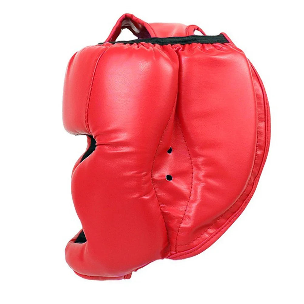 PU Boxing Headgear with Mask for Adults & Kids - Muay Thai, Taekwondo, Wrestling Protective Helmet