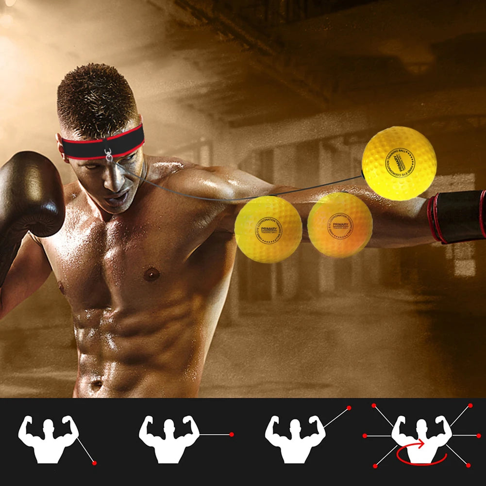 Adjustable Headband Boxing Training Ball - MMA Reflex Ball for Kids & Adults, Improves Speed & Accuracy