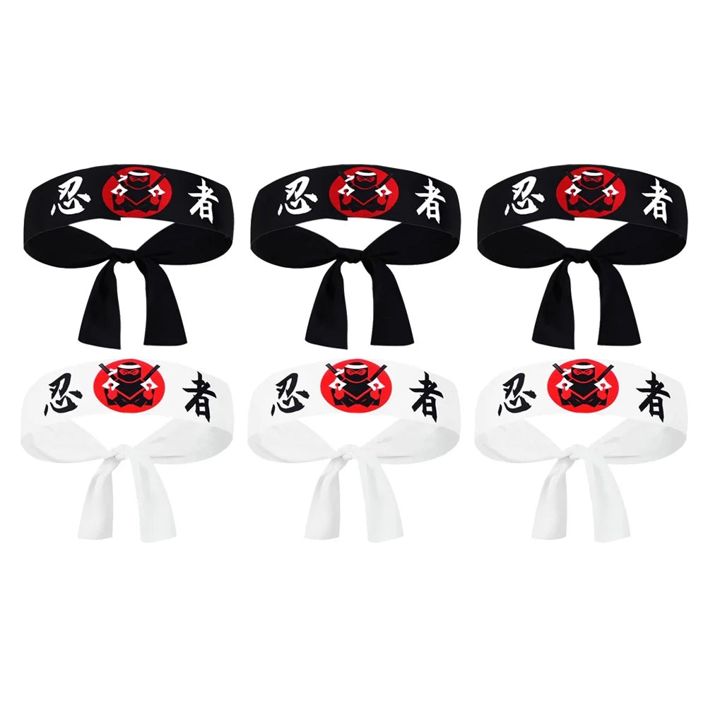 8Pcs Japanese Ninja Karate Headband - Sushi Chef & Martial Arts Bandana