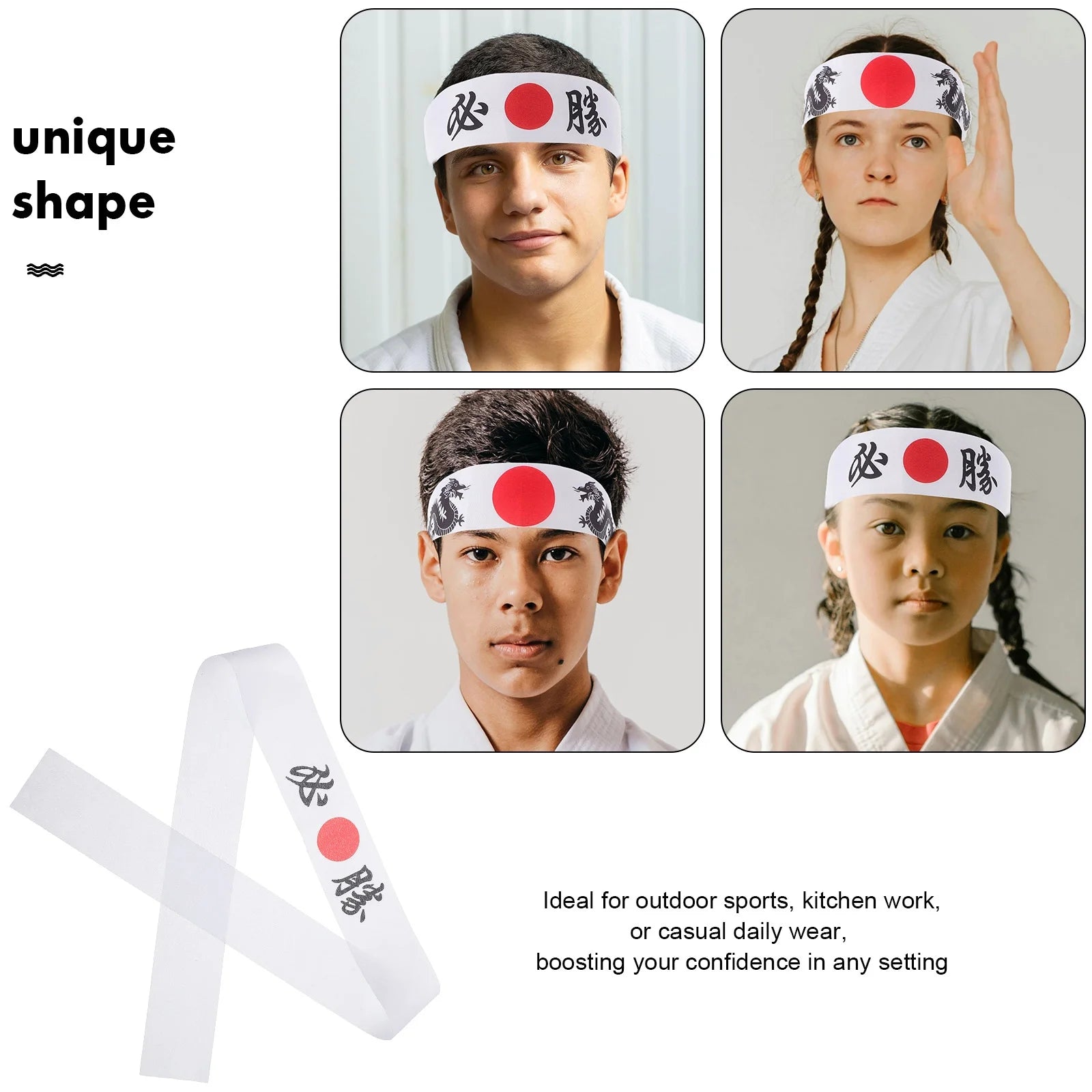 2Pcs Ninja Print Headband - Japanese Karate Samurai Athletic Headband