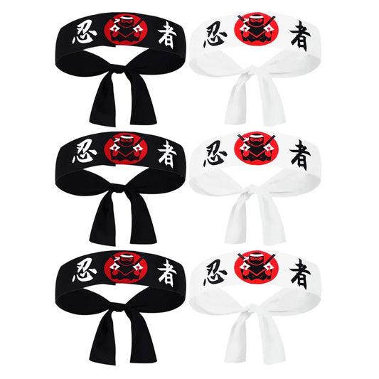 8Pcs Japanese Ninja Karate Headband - Sushi Chef & Martial Arts Bandana