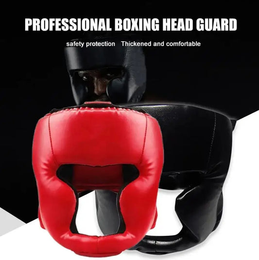 PU Boxing Headgear with Mask for Adults & Kids - Muay Thai, Taekwondo, Wrestling Protective Helmet