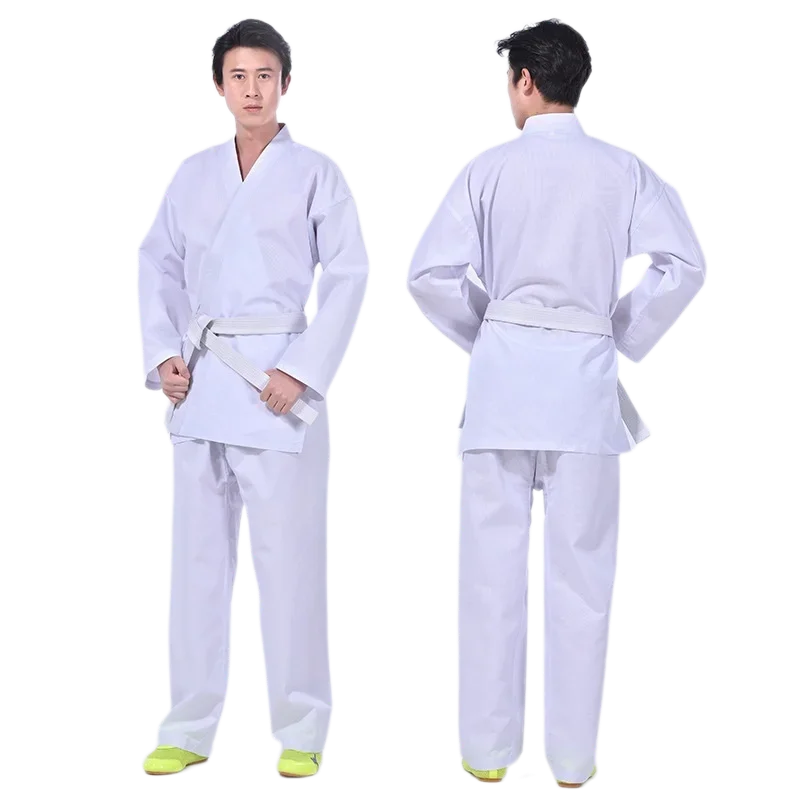 Karate Gi for Kids & Adults - Lightweight Martial Arts Uniform with Free Belt, Black/White
