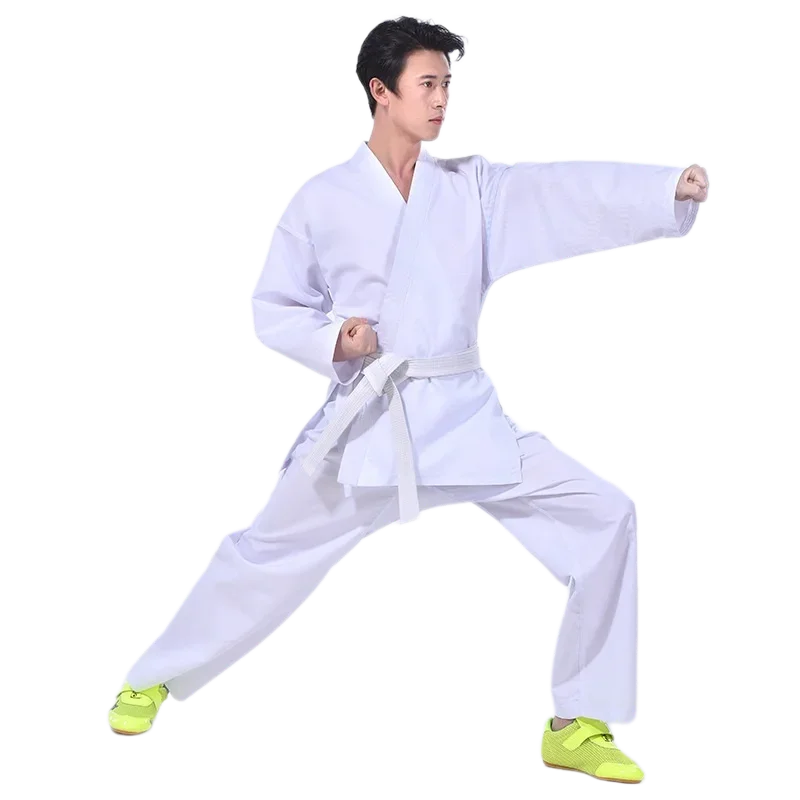 Karate Gi for Kids & Adults - Lightweight Martial Arts Uniform with Free Belt, Black/White