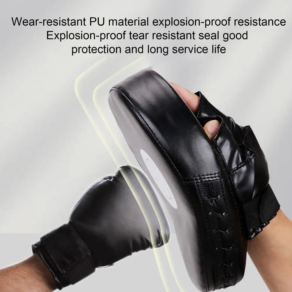 PU Leather Curved Boxing Focus Pad - Breathable Punching Mitt for Martial Arts & Kickboxing Training