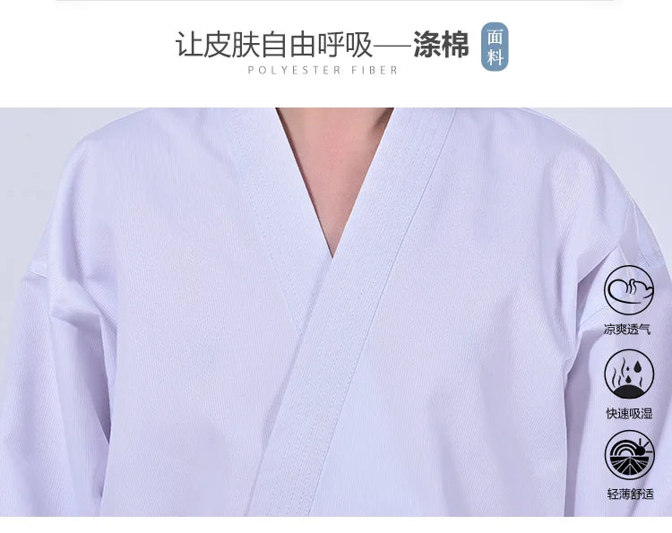 Karate Gi for Kids & Adults - Lightweight Martial Arts Uniform with Free Belt, Black/White