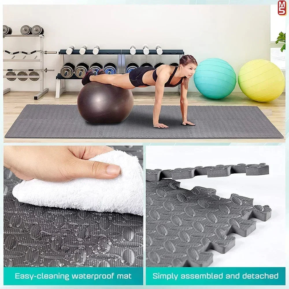 EVA Foam Interlocking Gym Floor Mats - Non-Slip Massage Cushion for Home Gym & Acupressure