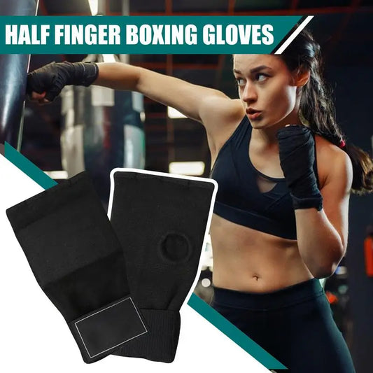 Half Finger Boxing Gloves for Karate, Taekwondo, Muay Thai Training - Adult Workout Gloves