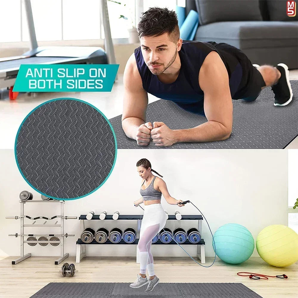 EVA Foam Interlocking Gym Floor Mats - Non-Slip Massage Cushion for Home Gym & Acupressure