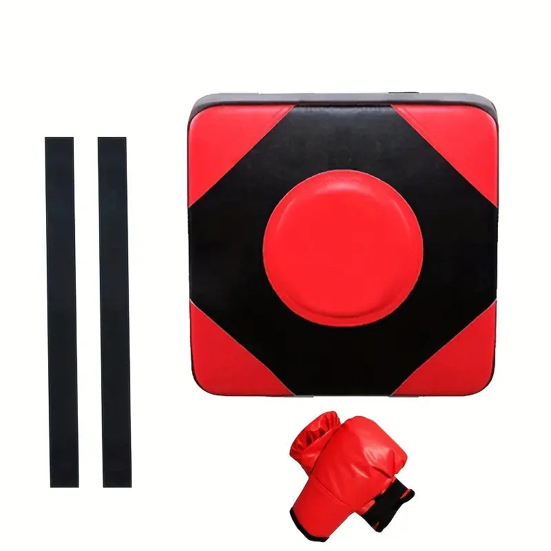 Adjustable Height PU Leather Wall-Mounted Boxing Punching Pad - Square Taekwondo Training Sandbag for Fitness