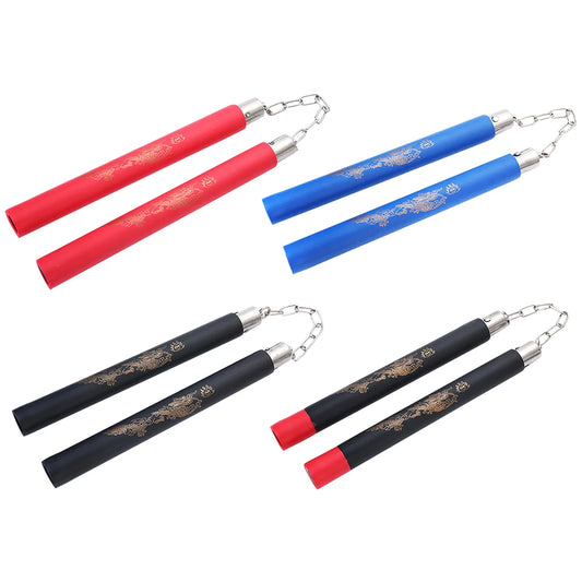 Foam Grip Nunchucks with Chain - Safe Training Nunchaku for Martial Arts Practice & Fitness