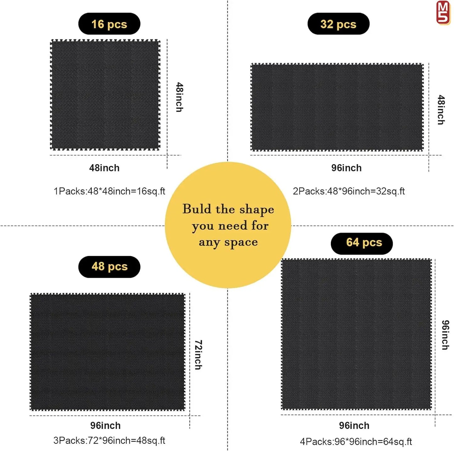 EVA Foam Interlocking Gym Floor Mats - Non-Slip Massage Cushion for Home Gym & Acupressure