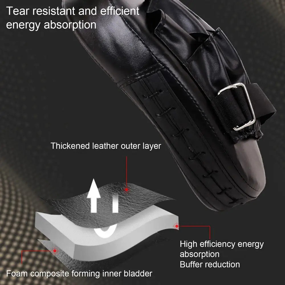PU Leather Curved Boxing Focus Pad - Breathable Punching Mitt for Martial Arts & Kickboxing Training