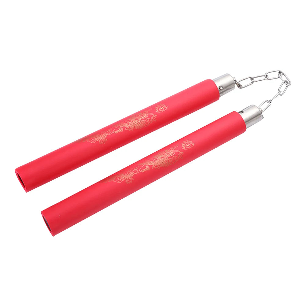 Foam Grip Nunchucks with Chain - Safe Training Nunchaku for Martial Arts Practice & Fitness