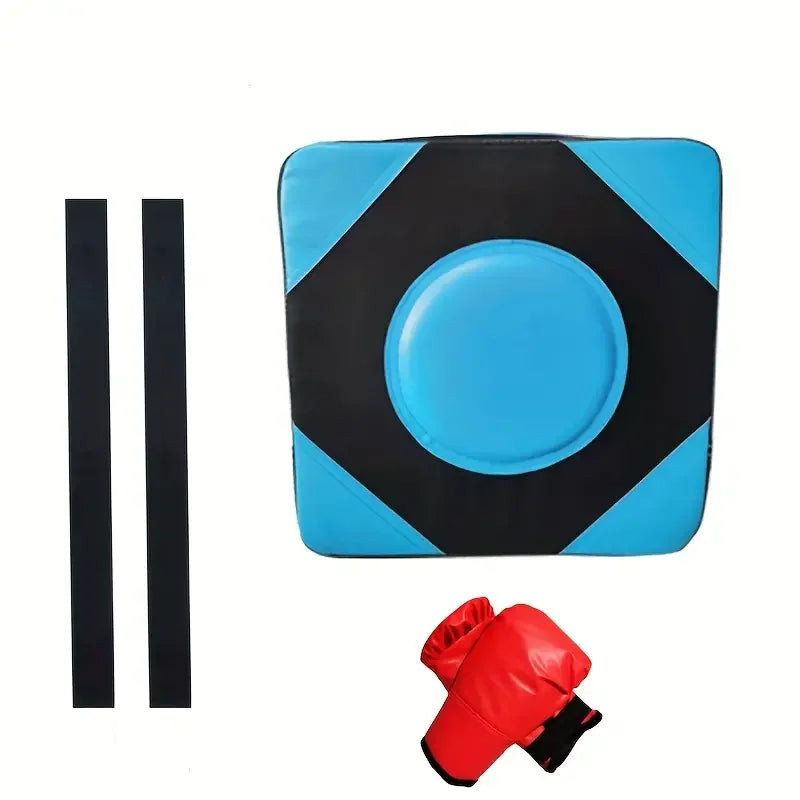 Adjustable Height PU Leather Wall-Mounted Boxing Punching Pad - Square Taekwondo Training Sandbag for Fitness