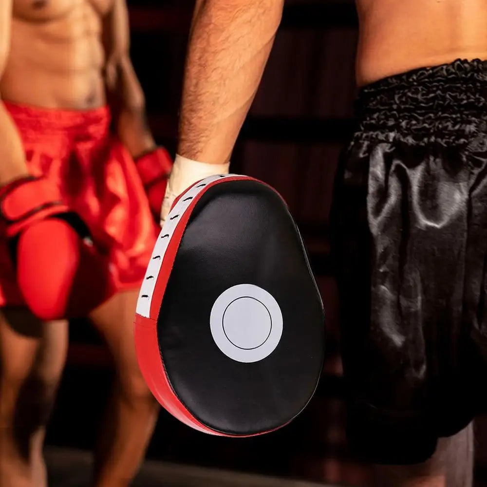PU Leather Curved Boxing Focus Pad - Breathable Punching Mitt for Martial Arts & Kickboxing Training