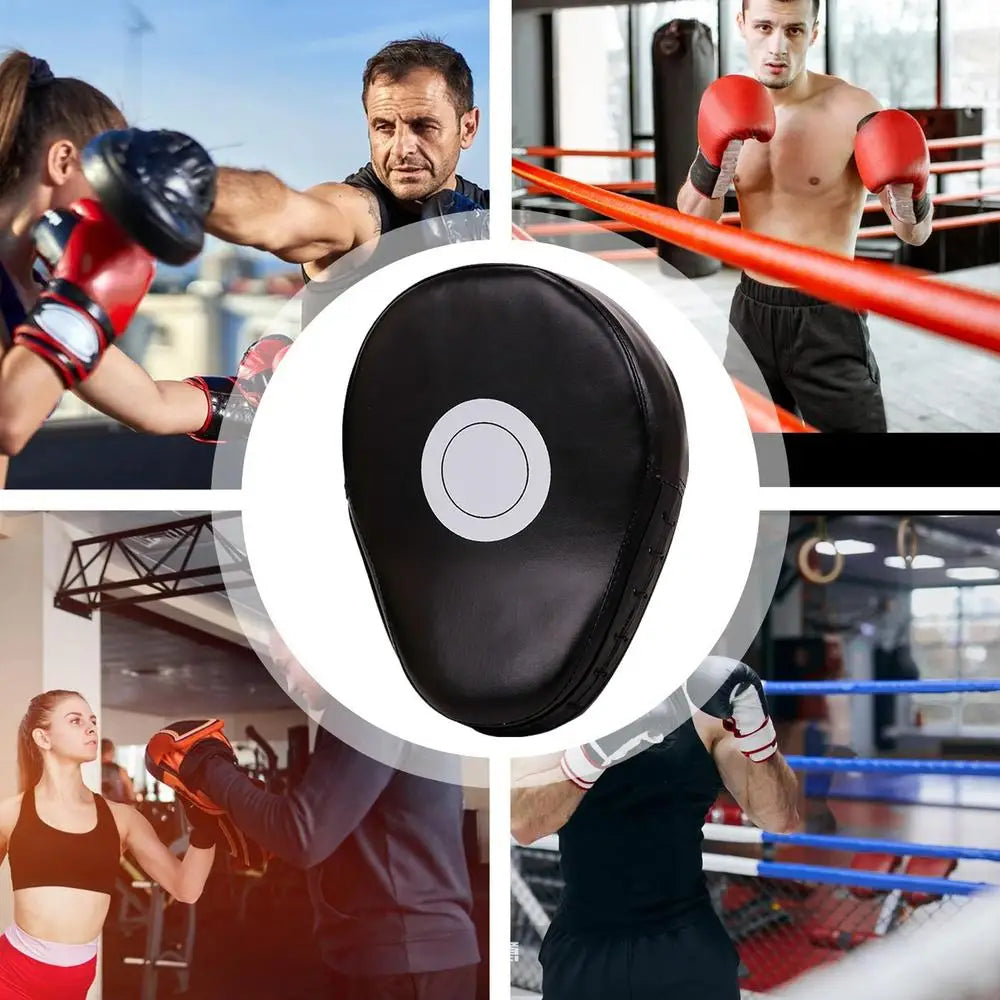 PU Leather Curved Boxing Focus Pad - Breathable Punching Mitt for Martial Arts & Kickboxing Training