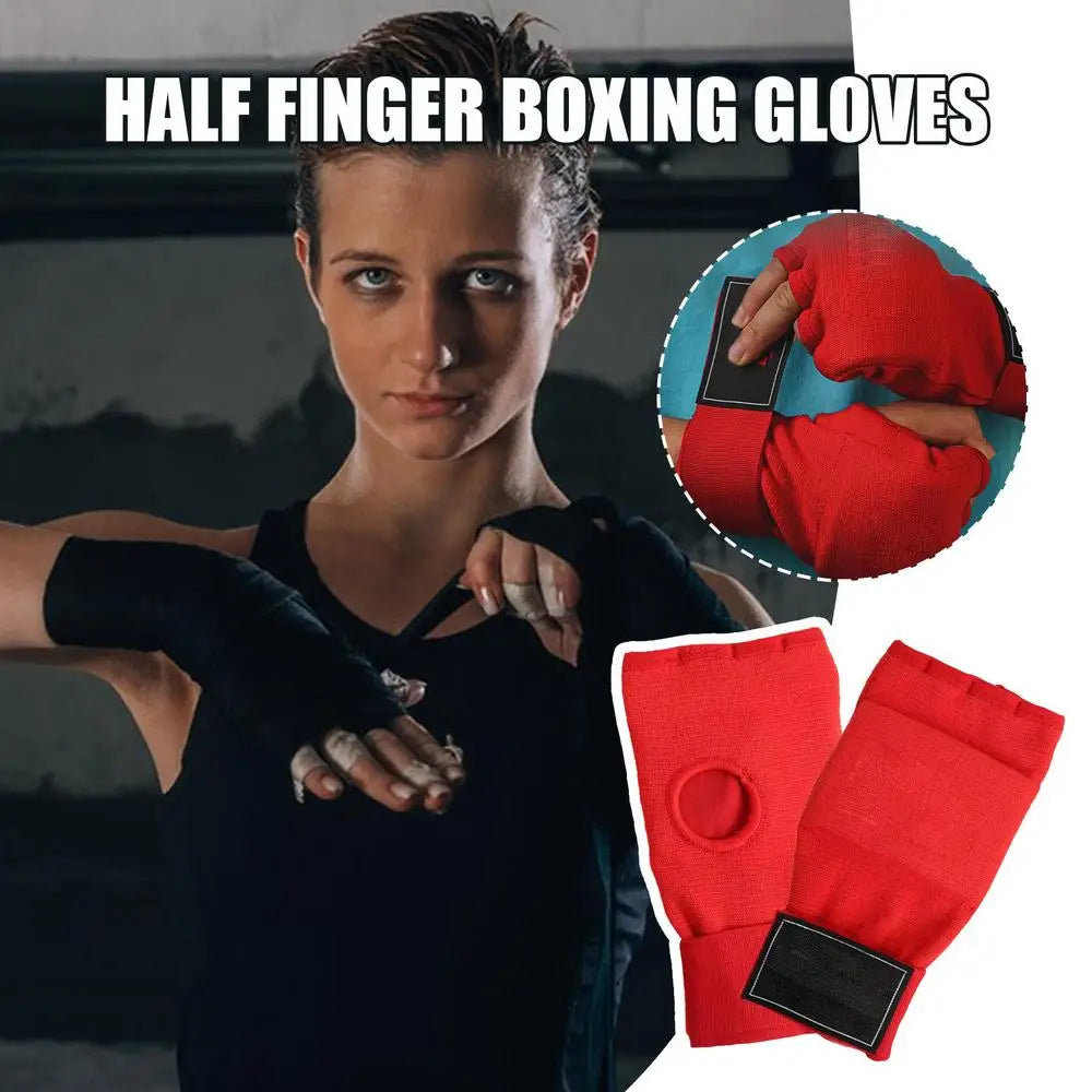 Half Finger Boxing Gloves for Karate, Taekwondo, Muay Thai Training - Adult Workout Gloves