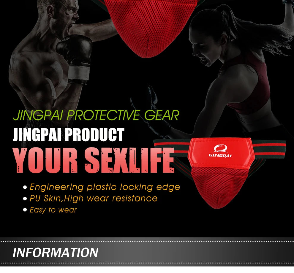 Red/Black Adult Men's MMA Jockstrap - Boxing, Sanda, Taekwondo Groin Protector for Kickboxing Training