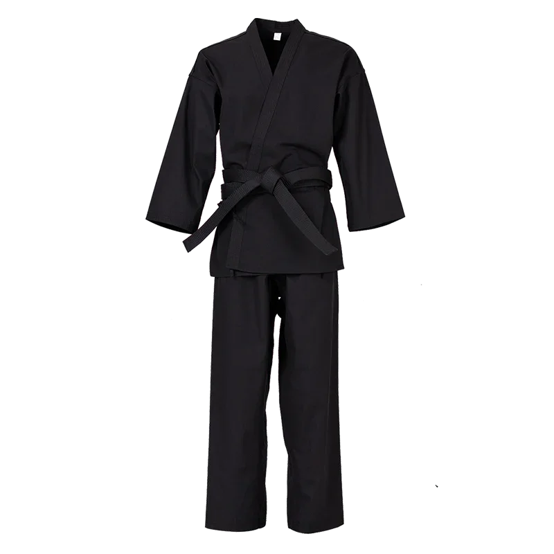 Karate Gi for Kids & Adults - Lightweight Martial Arts Uniform with Free Belt, Black/White