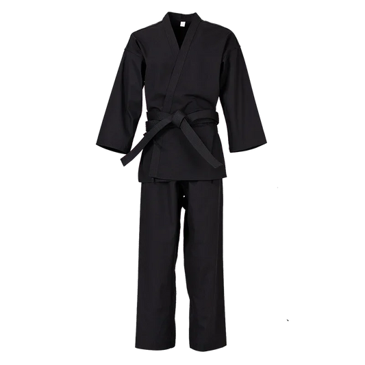 Karate Gi for Kids & Adults - Lightweight Martial Arts Uniform with Free Belt, Black/White