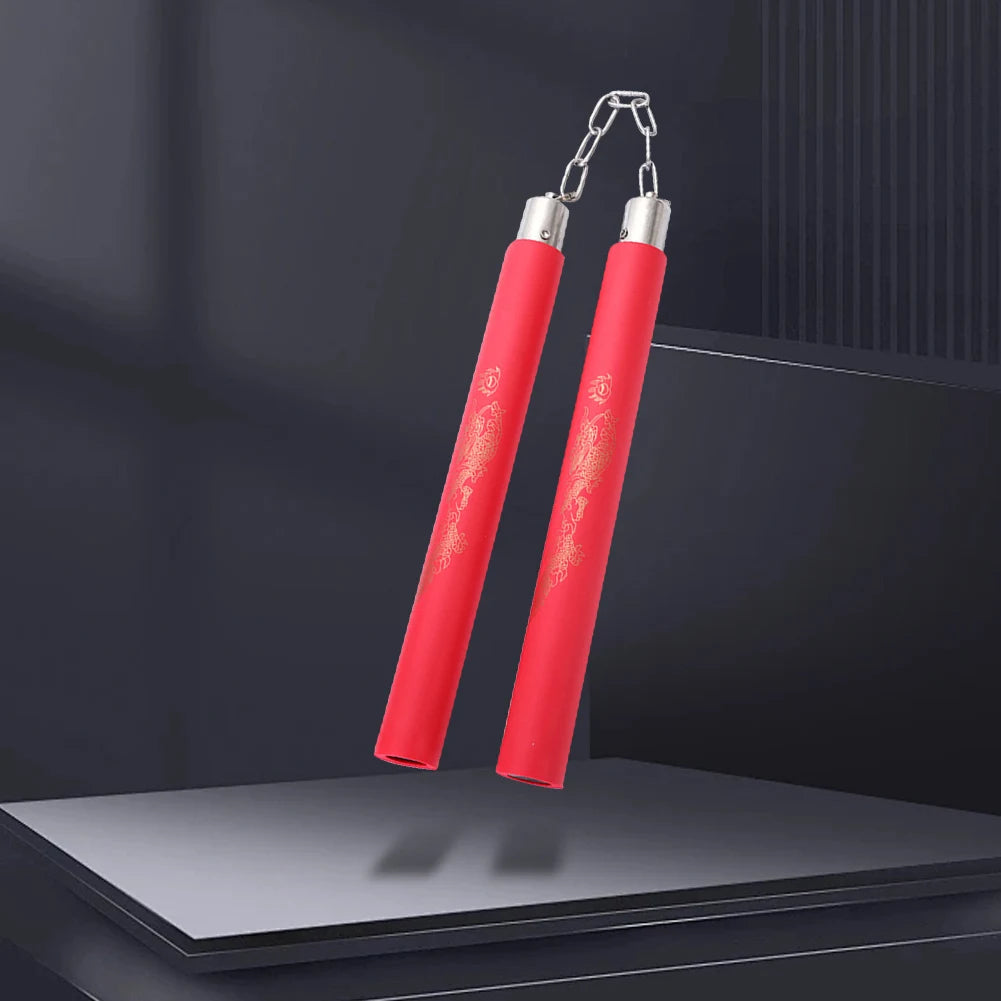 Foam Grip Nunchucks with Chain - Safe Training Nunchaku for Martial Arts Practice & Fitness