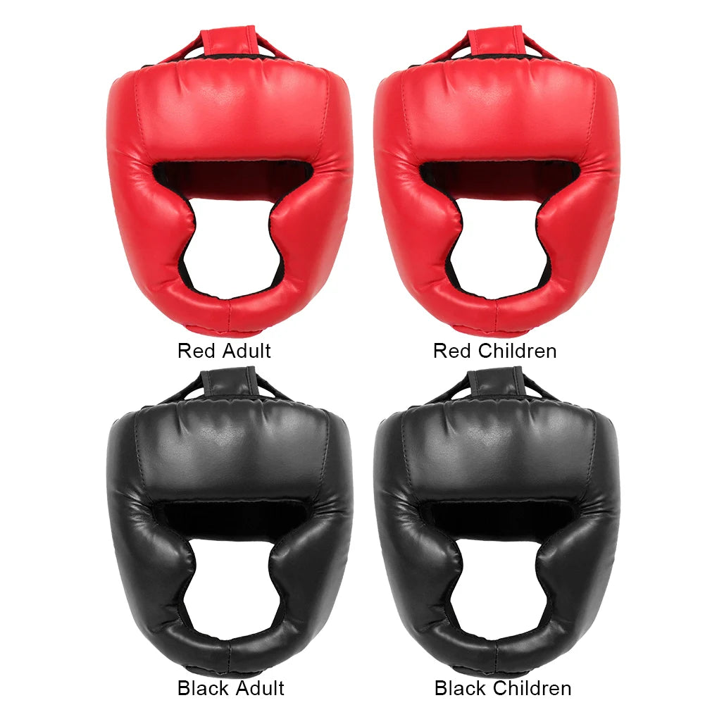 PU Boxing Headgear with Mask for Adults & Kids - Muay Thai, Taekwondo, Wrestling Protective Helmet