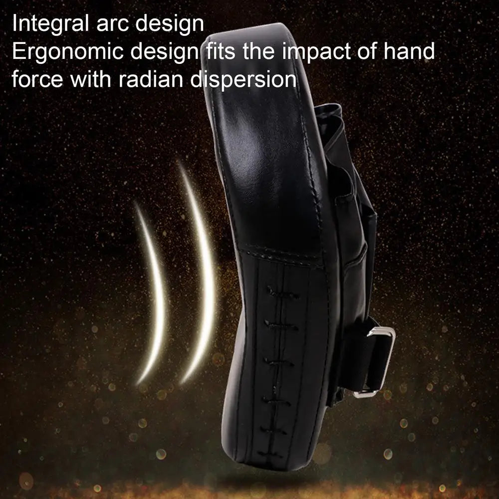 PU Leather Curved Boxing Focus Pad - Breathable Punching Mitt for Martial Arts & Kickboxing Training