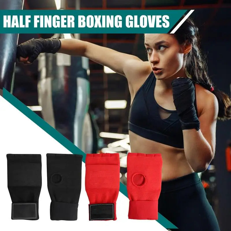 Half Finger Boxing Gloves for Karate, Taekwondo, Muay Thai Training - Adult Workout Gloves