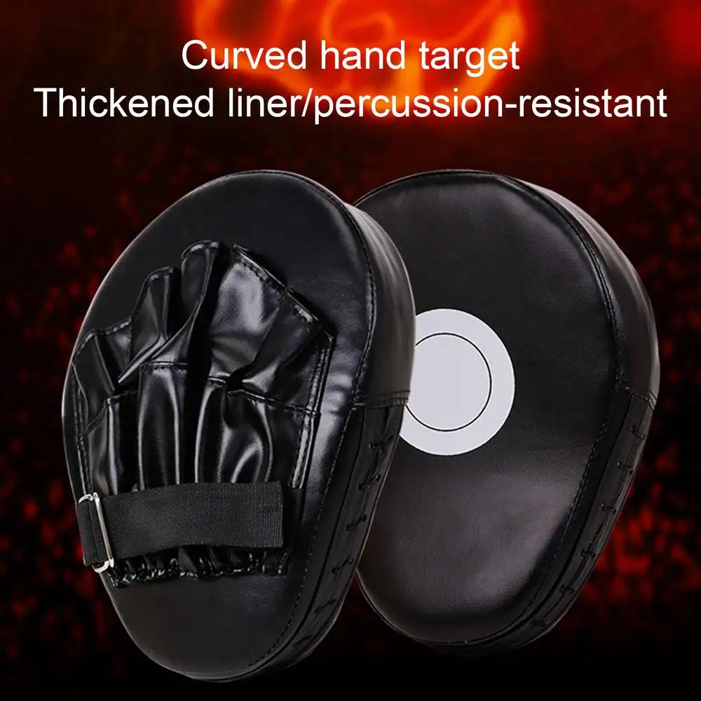 PU Leather Curved Boxing Focus Pad - Breathable Punching Mitt for Martial Arts & Kickboxing Training