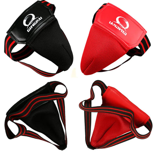 Red/Black Adult Men's MMA Jockstrap - Boxing, Sanda, Taekwondo Groin Protector for Kickboxing Training