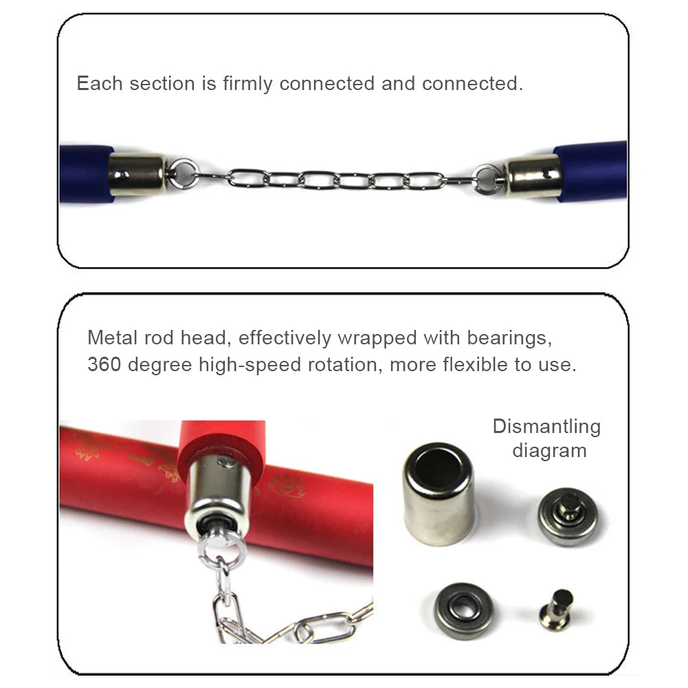 Foam Grip Nunchucks with Chain - Safe Training Nunchaku for Martial Arts Practice & Fitness